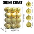 thumbnail image 3 of Fllostpr 24PC Electroplated Christmas Ball Ornaments, Shatterproof Hanging Decor Set for Xmas Tree Wreath Garland Party Indoor, Gold 1.6", 3 of 7