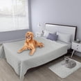 thumbnail image 2 of Funda de cama para perros, fácil de llevar, impermeable, 100% poliéster, gris claro, 2 of 7