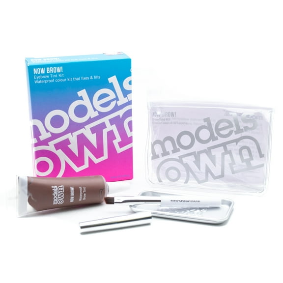 Models Own Now Brow Tint Kit: Medium Brown 04, 1 tint, 1 brow brush, 1 mixing tray, 1 carrying case