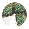 thumbnail image 3 of Salouo Succulents Christmas Tree Skirt 48" Farmhouse Christmas Decorations Snowman Xmas Tree Skirt Tree Mat for Holiday Party Decor, 3 of 8