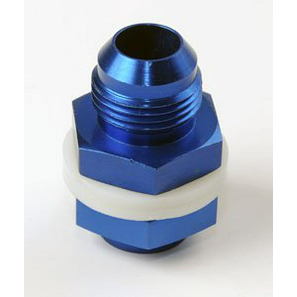 JEGS 100563 Blue HighFlow Fuel Cell Bulkhead Fitting