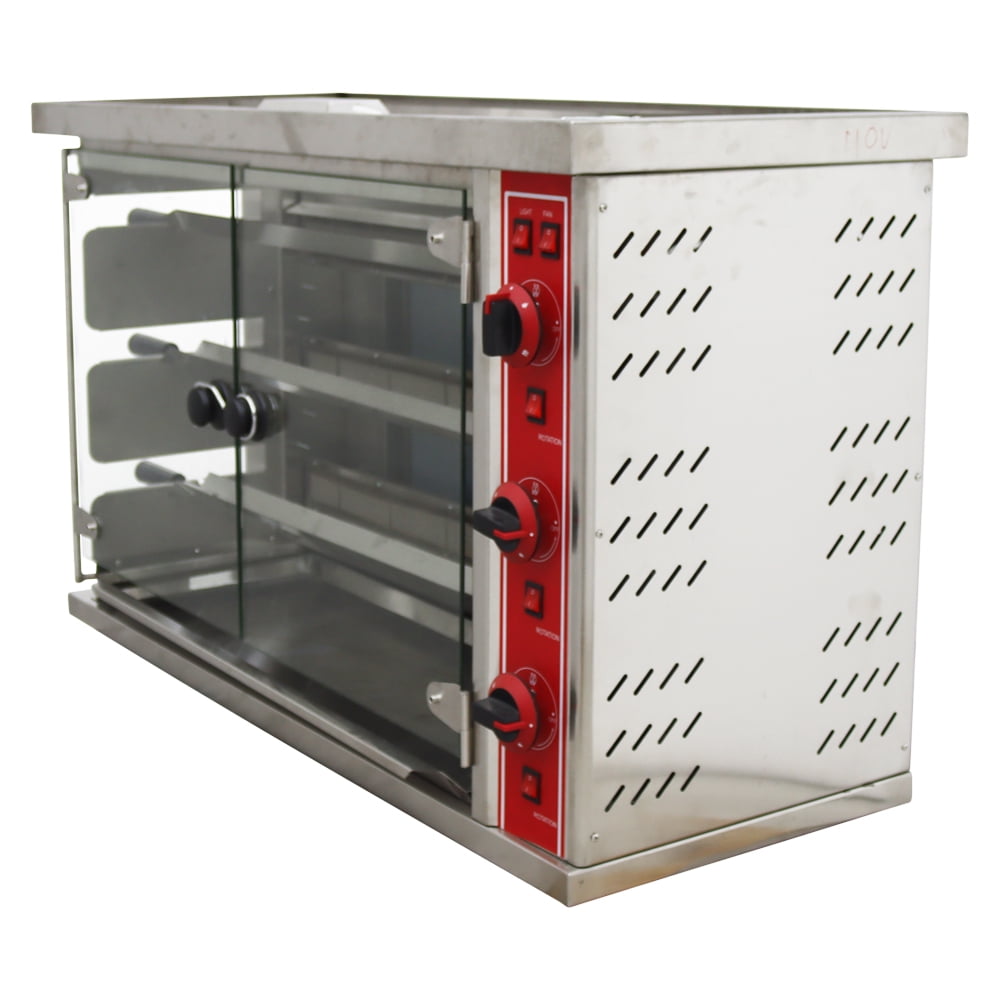 3 Roller LPG Rotary Roast Chicken Stove Vertical Rotary Baking Chicken Oven Temperature 50-300℃ 110V