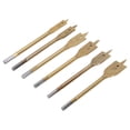 thumbnail image 2 of Juego de 6 brocas de pala de acero de alto carbono con 3 filos incisivos, vástago hexagonal, broca de pala para madera para carpintería, color dorado, 2 of 14