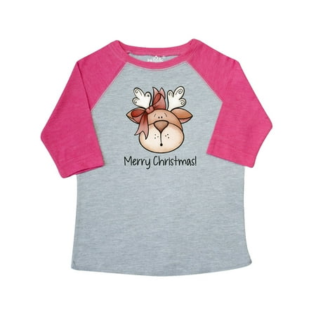 

Inktastic Merry Christmas Reindeer Head Gift Toddler Boy or Toddler Girl T-Shirt