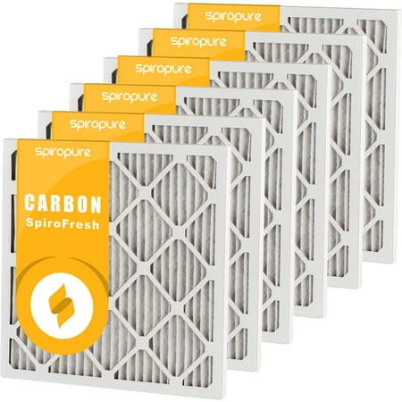 

SpiroPure 12x12x1 MERV 8 Odor Reduction Air Filters - Made in USA (6 Pack)