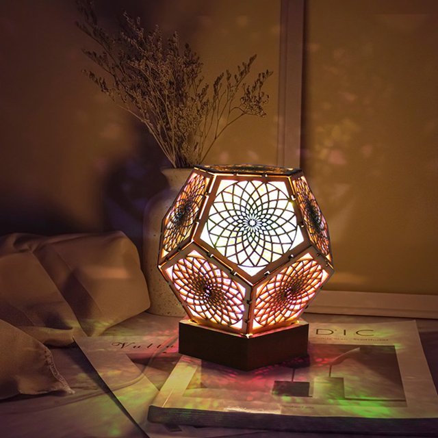 Polar Star Floor Lamp USB Powered Projection Floor Light with Hollow Design Bohemian Style LED Floor Night Lamp