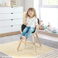thumbnail image 4 of Babyjoy 3 in 1 Convertible Wooden High Chair Toddler Feeding Chair with Cushion Black, 4 of 10