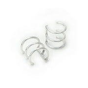 Sterling Silver 3 Bars Wire Band Ear Cuffs, One Piece