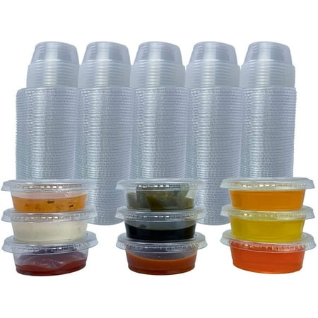 

Reli. Condiment Cups with Lids 1.5 oz (250 Sets) Jello Shot Cups/Plastic Disposable Portion Cups (1 oz - 1.5 oz Capacity) Portion/Souffle Cups 1 oz for Condiment Sauce