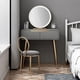 thumbnail image 1 of Vanity Makeup Dressing Table Toilet  Mirror Comfortable Luxury Mobile Dresser Drawers Tocador Mueble Maquillaje Women Furniture My Lux Decor Round, 1 of 18