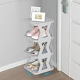 thumbnail image 5 of Miogawg Shoe Racks, 3 Tiers Stackable Shoe Rack For Front Door Entrance, Free Standing Plastic Shoe Stand Narrow Tall Vertical Shoe Rack, Closet Shoe Organizer For Small Spaces Shoe Storage, 5 of 6