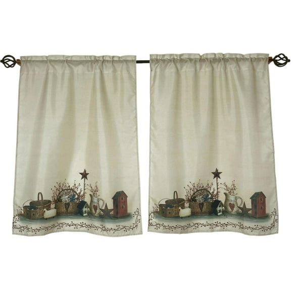 Juego de 2 Cortinas con Diseños de Corazones y Estrellas EZ.enjoy de 71x91 cm