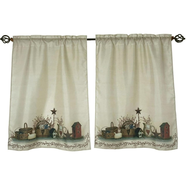 Juego de 2 Cortinas con Diseños de Corazones y Estrellas EZ.enjoy de 71x91 cm