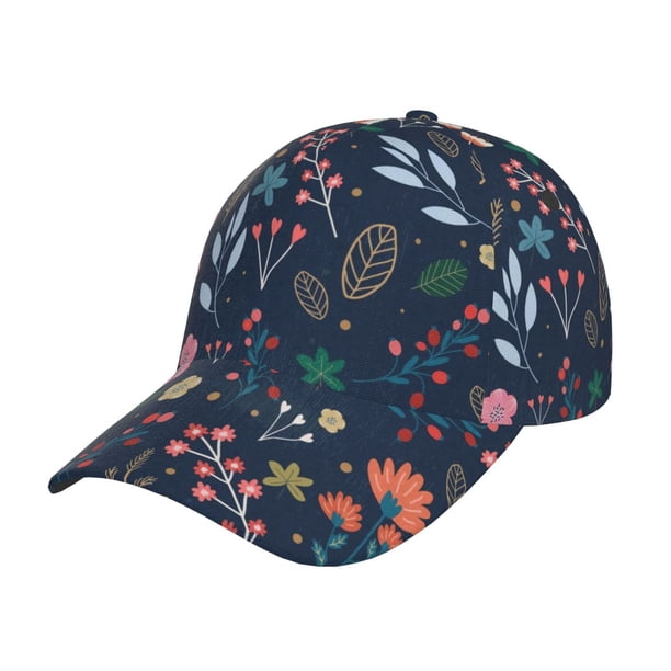 Fotbe Colorful Flowers Gorro Clásico de Béisbol, Gorra Ajustable con Broche Snapback, Gorro de Exterior de Algodón Suave