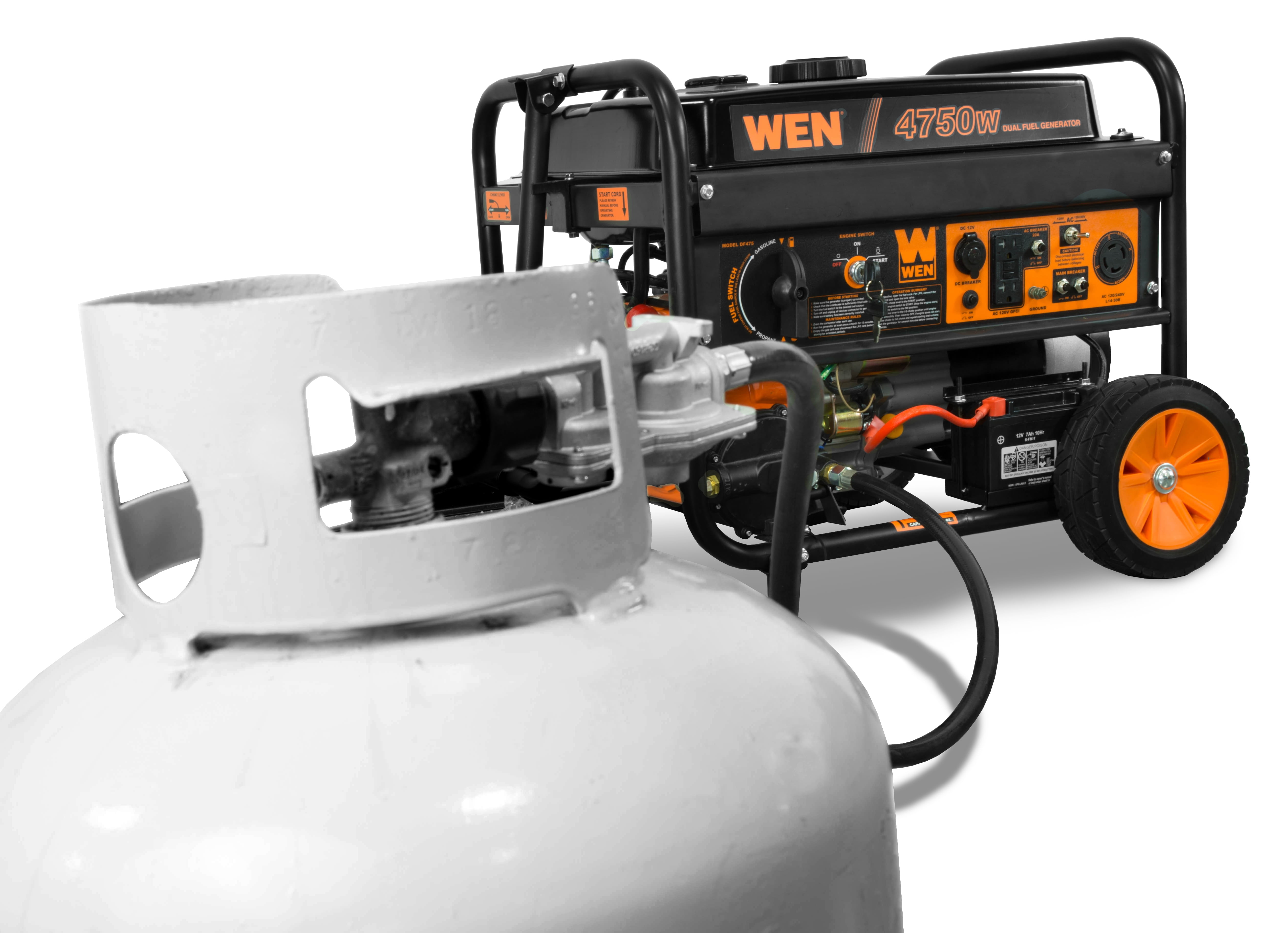Wen 4750 Watt 120v 240v Dual Fuel Portable Generator With Wheel Kit Wen 4750 Watt 120v 240v Dual Fuel Portable Generator With Wheel Kit And Electric Start Carb Compliant