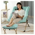 thumbnail image 2 of Comfy Saucer Chair for Adults, Soft Faux Fur Folding Lounge Chair for Bedroom Living Room Dorm Rooms Flexible Reading Chair for Teens Kids, X-Large Foldable Chair (Ottoman-Mint), 2 of 7