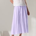 thumbnail image 1 of Jupe D'Été Falda larga de lino y algodón estilo bohemio para mujer, informal, con cintura elástica, traje de vacaciones Ygjytge Púrpura M para Mujer, 1 of 6