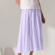 thumbnail image 3 of Falda De Verano Falda larga de lino y algodón estilo bohemio para mujer, informal, con cintura elástica, traje de vacaciones Kuymtek Púrpura S para Mujer, 3 of 6