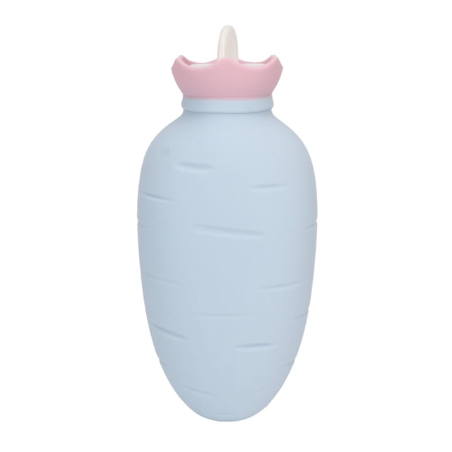 Bolsa de agua caliente con forma de zanahoria para aliviar el dolor de cuello. Bonita bolsa de agua caliente de silicona para cólicos menstruales. Color azul.