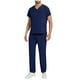 thumbnail image 1 of Penkiiy Scrubs Set para hombres, Classic V-Neck Stretch Top& Pantalones rectos Yoga Waistband L Azul oscuro, 1 of 9