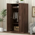 thumbnail image 2 of EUROCO Modern 67.3” Armoire Wardrobe, 2 Door Cabinet Storage Closet with Clothing Rod and Shelves, 3-Tier Shelf, Espresso, 2 of 11