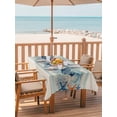 thumbnail image 2 of Outdoor Tablecloth with Umbrella Hole for Patio/Picnic/Party/Camping, Summer Coastal Waterproof Table Cloth Rectangle Table Cover Washable, Watercolor Sea Marine Starfish Conch Coral Beige (54"x 80"), 2 of 8