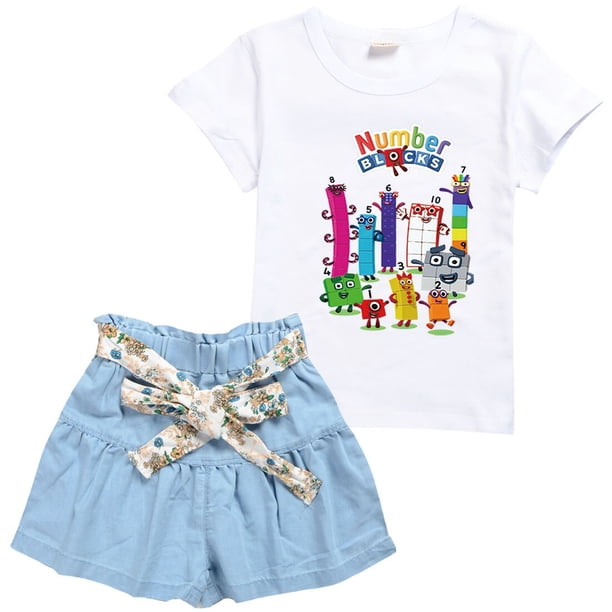 Camisa de bloques de números educativos para niños, camisetas informales para bebés, falda corta, sudadera para niñas pequeñas, pijamas para niños zhangmenya LED