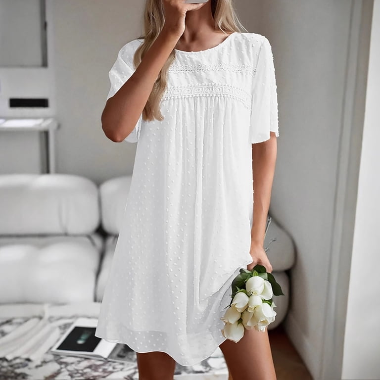 chinese dress ladies Casual White Chiffon Long Maxi Dress main image 1