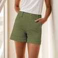 thumbnail image 6 of CHWGFWL Summer Pants for Women 2024 Women Stretch Twill Shorts Summer Stretchy Jean Shorts Casual Chino Shorts High Waist Denim Shorts Shorts Palazzo Pants for Women Dressy Womens Trousers (Green,L), 6 of 6