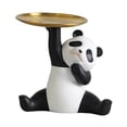 thumbnail image 2 of Estatua de panda con bandeja, figura de resina, regalo de inauguración de la casa, obra de arte, adorno de escritorio, linda escultura de panda para Bandeja de panda, 2 of 8