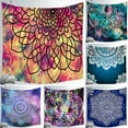 thumbnail image 1 of Goory Indian Bohemian Psychedelic Tapestries Wall Hanging Backdrop, Mandala Blue Lotus Floral Grey Tapestry for Bedroom, Living Room, 1 of 4
