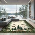 thumbnail image 2 of ODIKA 6'x9' Ultra-Soft Area Rug, Fish Fishing Cabin Lake Trout Motif Border Tackle Vintage Angler None Washable, Bare feet friendly, Silk-Touch for Guest Room, Bedroom, 2 of 7