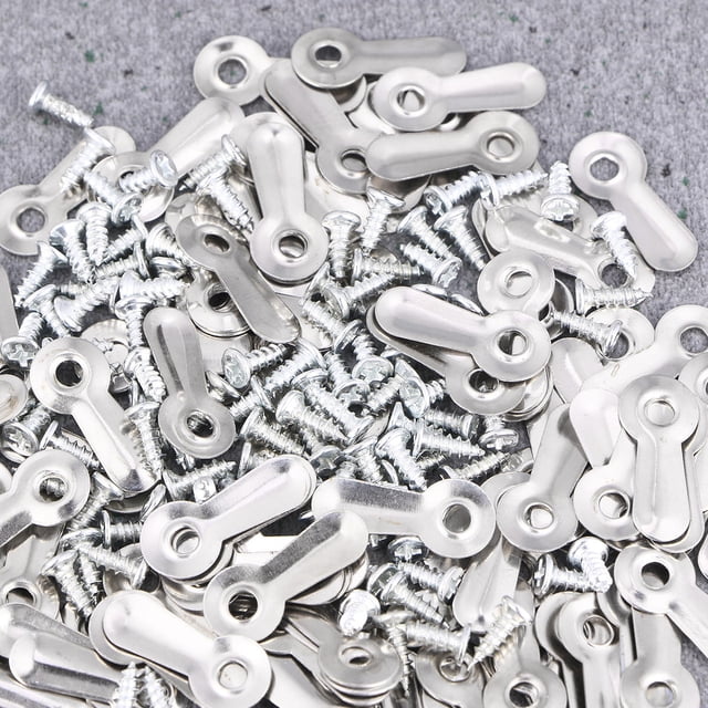 UPOUART 200pcs Photo Frame Hardware Clips Metal Installation Accessories Silver For Wood Picture Frame