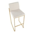 thumbnail image 7 of Fuji Contemporary High Back Barstool In Gold Steel And Beige Fabric - Set Of 2, 7 of 7
