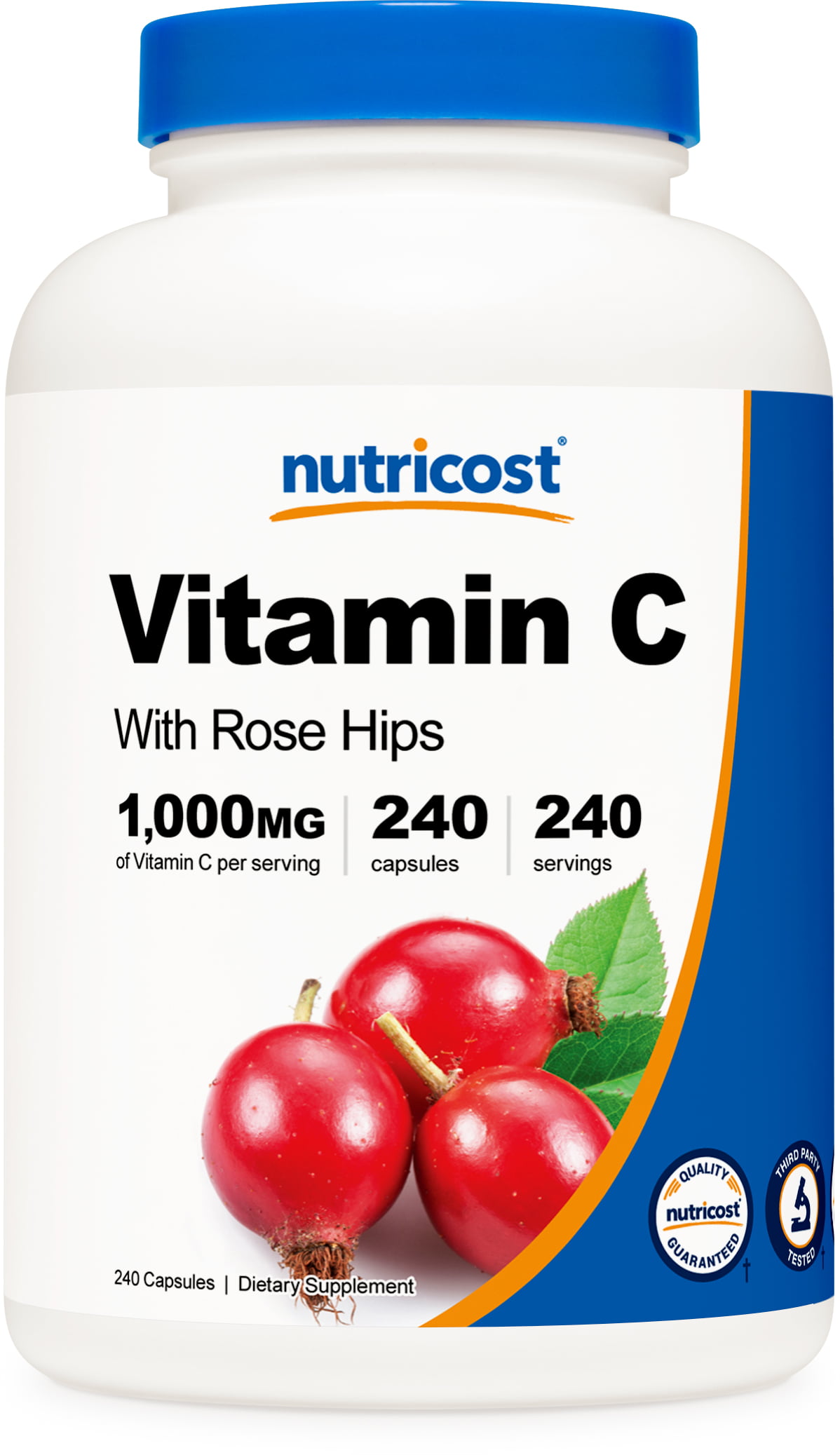 Nutricost Vitamin C with Rose Hips 1025mg, 240 Capsules - Non-GMO, Gluten Free, Vitamin C Supplement