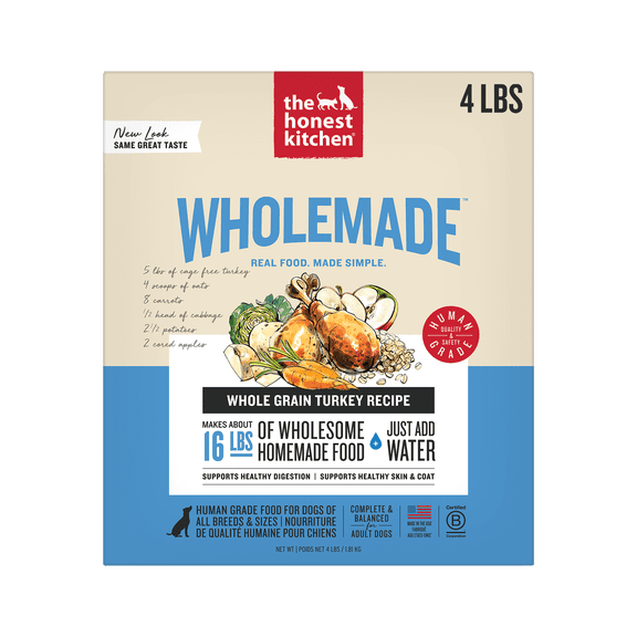 The Honest Kitchen Whole Grain Turkey Recipe Dehydrated Dog Food, 4 lb