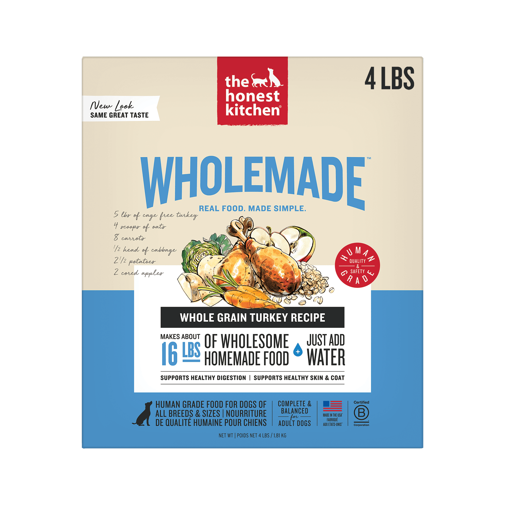 The Honest Kitchen Whole Grain Turkey Recipe Dehydrated Dog Food, 4 lb