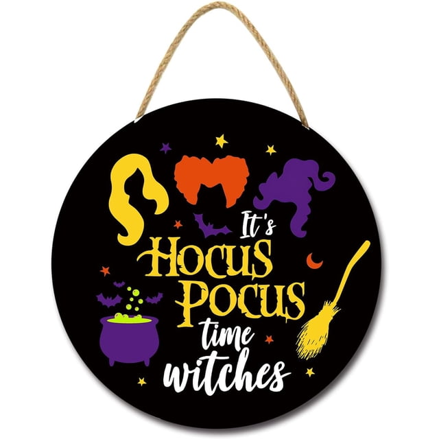 Letrero de puerta de Halloween xinyu It's Hocus Pocus Time 11 pulgadas