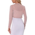 thumbnail image 3 of INSPIRE CHIC Women's Elegant Long Sleeve Glitter Crop Ruffle Bolero Shrug, 3 of 4