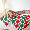 thumbnail image 4 of Manfei Geometric Classic Plaid Bedding Comforter Set,Green Red Grid Twin Comforter Sets,Kawaii Gingerbread Man Bedding Set For Children,Breathable Home Decor Reversible,2 Pieces, 4 of 8