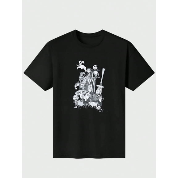 The Haunted Mansion The Hitchhiking Ghoststs Asking For A Lift Casual Digital Print Pure Heavy Cotton T Shirt 100% Cotton