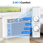 Electactic 5000 BTU 115V Window Air Conditioner, for Small Room AC Unit air conditioner Easy Installation, Cools up to 150 Sq. Ft