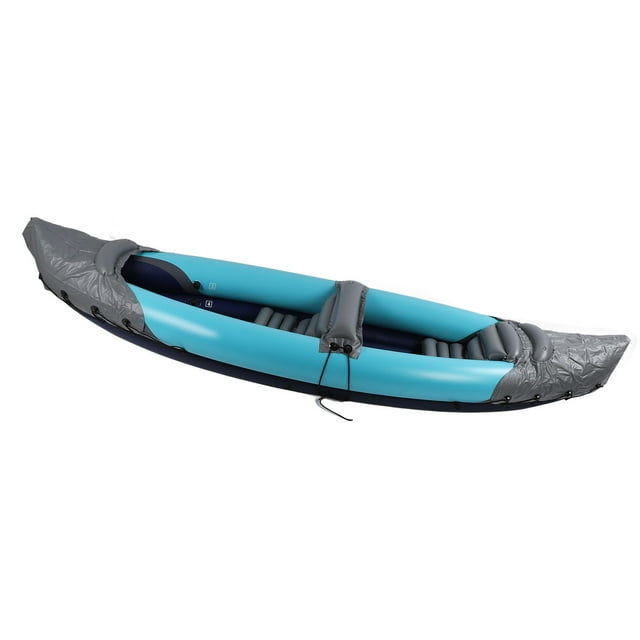 Thickened PVC Inflatable Canoe with Water Resistant Material, Sturdy Bottom for Fishing Rafting Boating, Quick Foldable Design for Easy Carrying and Storage
