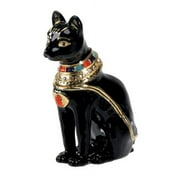 Ebros Bastet Jeweled Box - Collectible Egyptian Decoration Jewelry Container