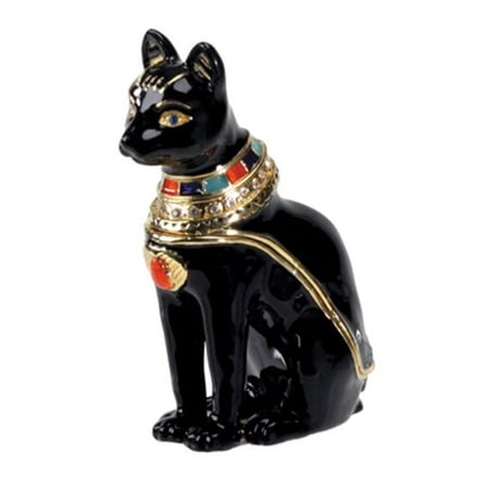 Ebros Bastet Jeweled Box - Collectible Egyptian Decoration Jewelry Container
