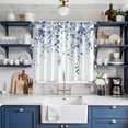 thumbnail image 2 of Blue Eucalyptus Kitchen Curtains 63 Inch Length, Botanical Plant Rustic Branch Floral Grommet Top Bedroom Living Room Curtains, Light Filtering Cafe Curtain Drapes 2 Panels Set 84''x63'', 2 of 9