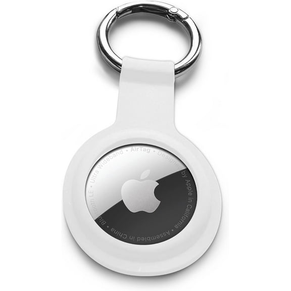 CHARGEWORX Apple AirTag Holder Case, Silicone AirTag Keychain Accessory, White