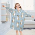 thumbnail image 5 of Wearable Blanket with Sleeves and Pocket Oversized Hooded Sweatshirt 3-14 YR Cute Little Dog Pattern S, 5 of 7
