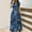 Navy, variant on QUNYINEY Short Sleeve Womens Dress Hawaiian Casual A-Line Dress Flowy Crew Neck Empire Waist Maxi Sundress