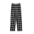 thumbnail image 2 of Xuniizn Mens Pajama Pants, Plus Size Black Plaid Print Elastic Waist Regular Straight Relaxed Pajamas, Comfy Loose Casual Sleepwear, 2 of 3